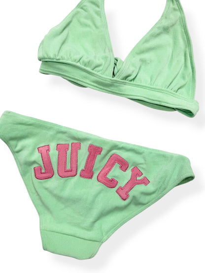 Juicy Couture Green & Pink Towelling Bikini ♡ M/L