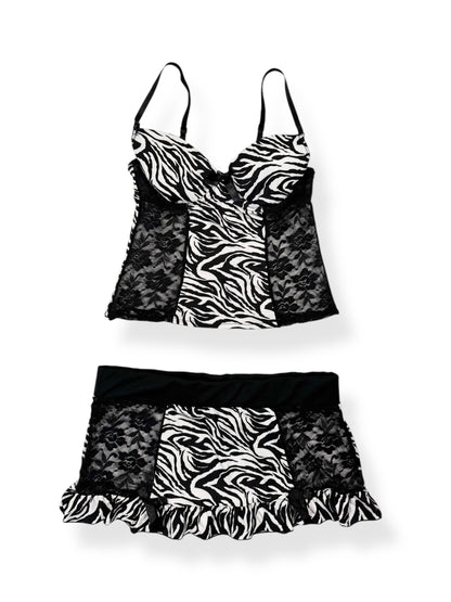 Rampage Zebra Lace Cami Set ♡ M/L