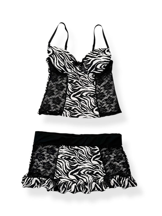 Rampage Zebra Lace Cami Set ♡ M/L