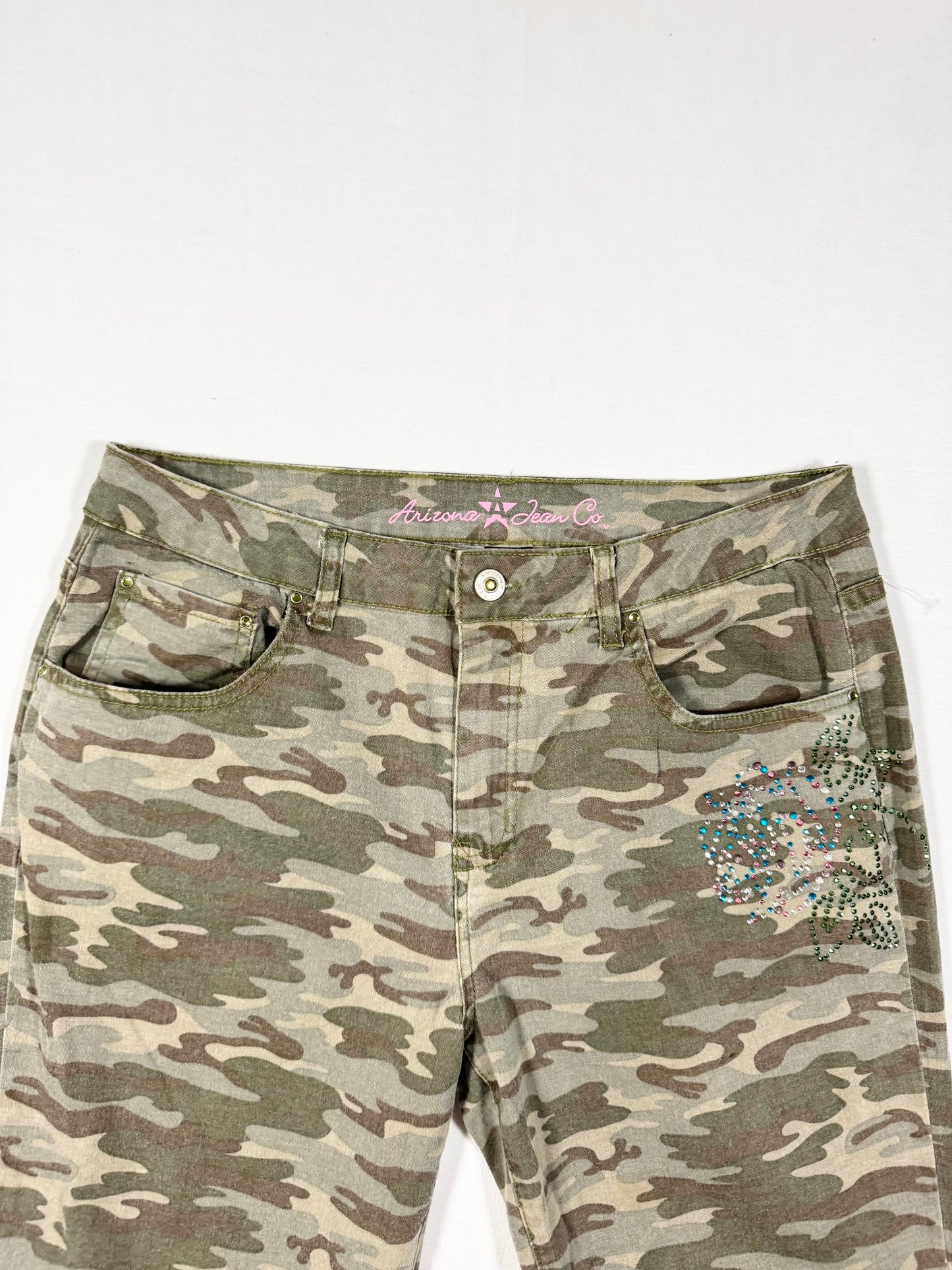 Camo Lace Up Flared Jeans ♡ Size XL