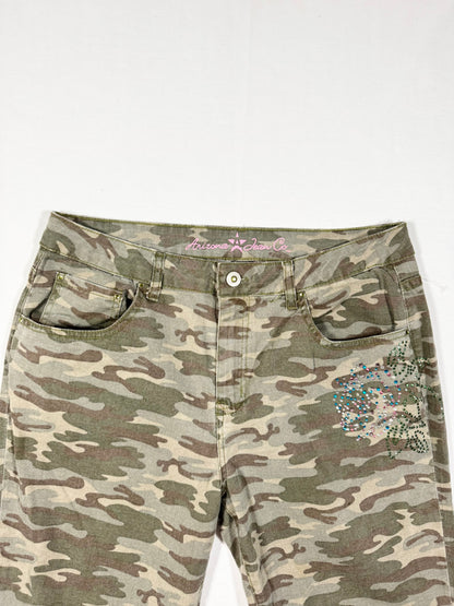 Camo Lace Up Flared Jeans ♡ Size XL