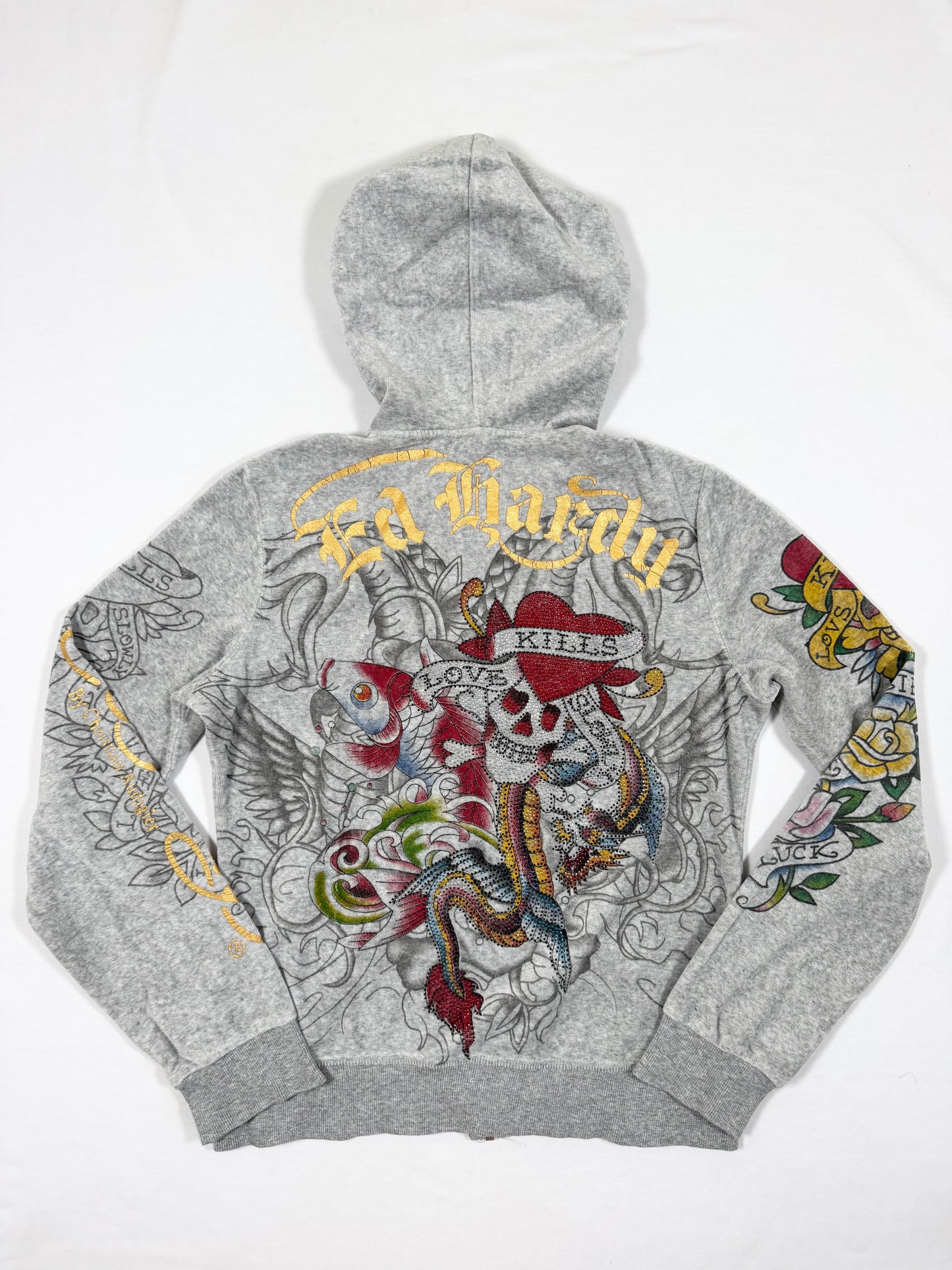 Ed Hardy Grey Velour Tracksuit