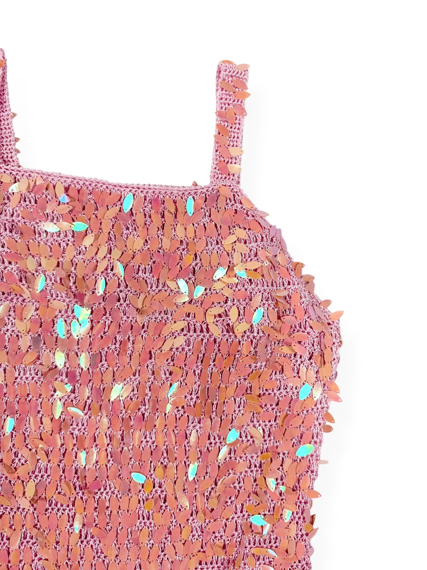 Pink Crochet Sequin Cami ♡ S