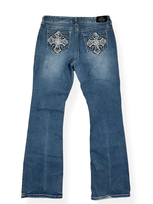 Diamante Cross Flared Jeans ♡ Size L