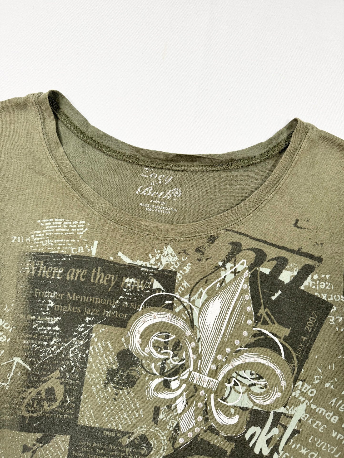 Khaki Grunge Tee ♡ XL