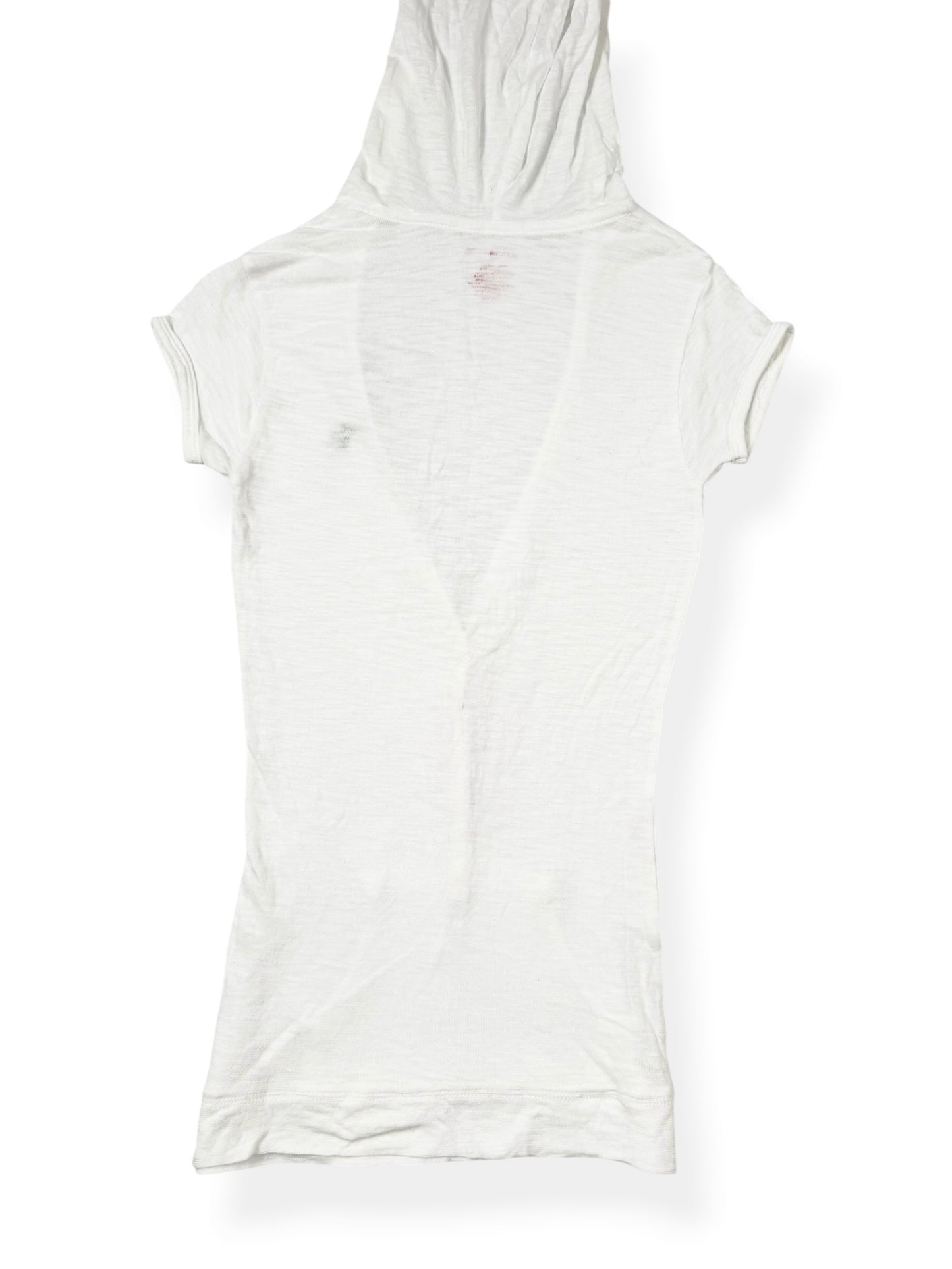 White Abercrombie Hooded Henley Tee ♡ XS/S
