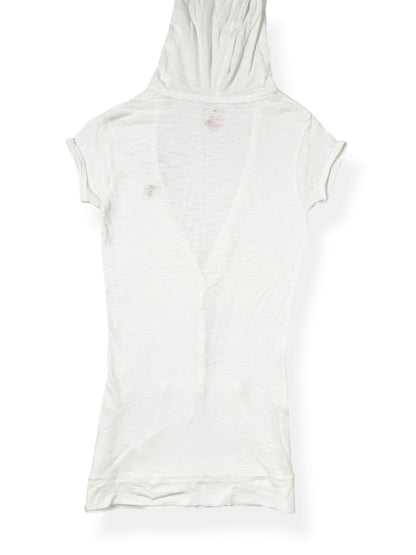 White Abercrombie Hooded Henley Tee ♡ XS/S