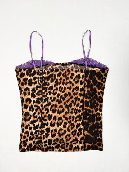 Leopard Purple Lace Cami