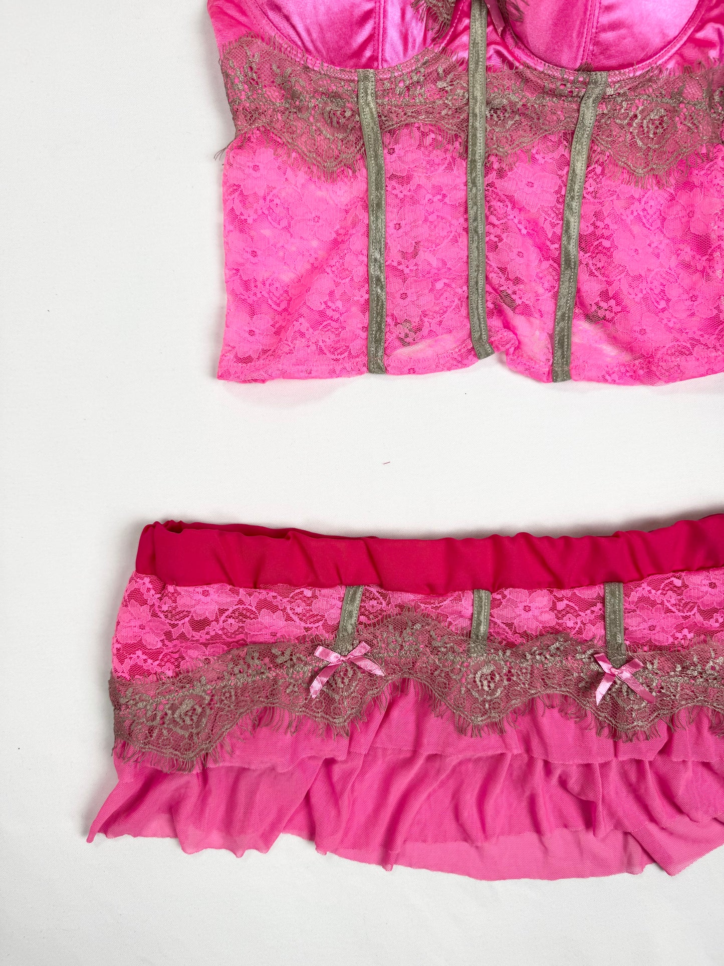 Pink Satin Cami Set ♡ S