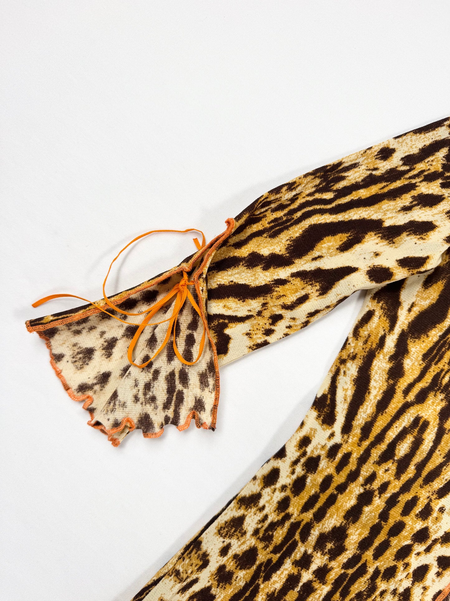 Morgan De Toi Leopard Tie Front 3/4 Sleeve Top ♡ S