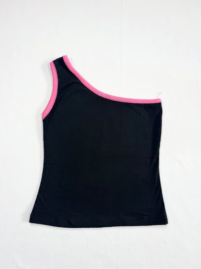 Playboy Pink & Black One Shoulder Tank ♡ S