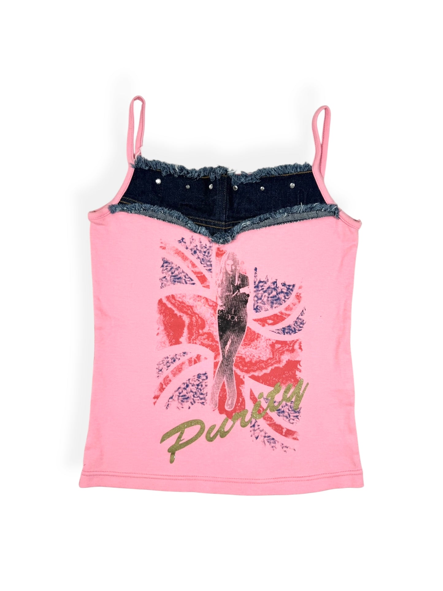 Union Jack Pink Denim Cami ♡ Size S