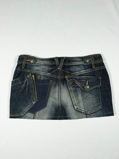 Cargo Denim Mini Skirt