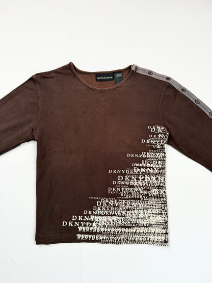 DKNY Brown Long Sleeved Top ♡ M