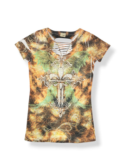 Cutout Tie Dye Grunge Tee ♡ L