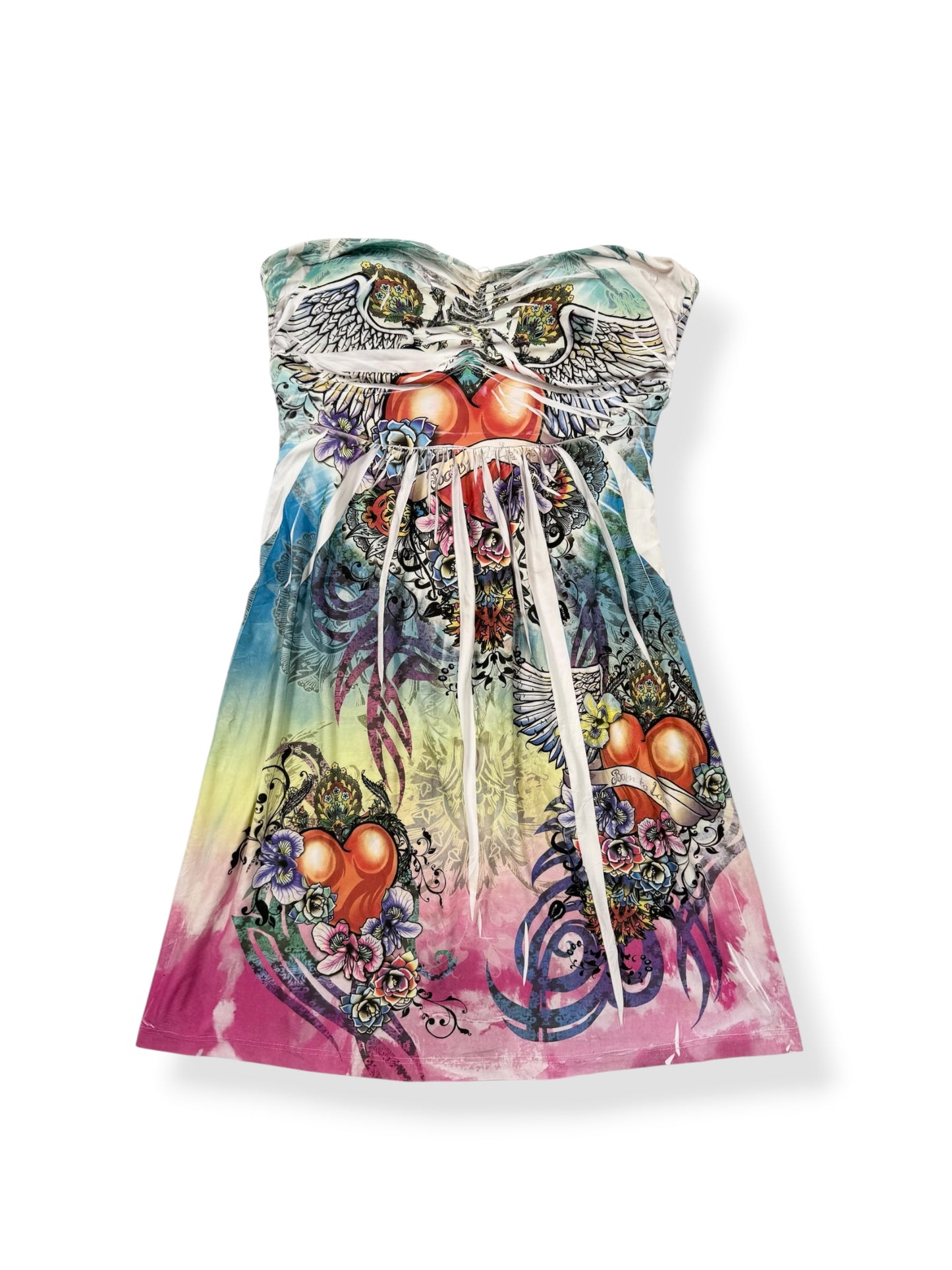 Colourful Grunge Print Dress ♡ M