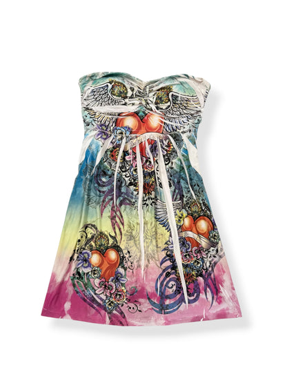 Colourful Grunge Print Dress ♡ M