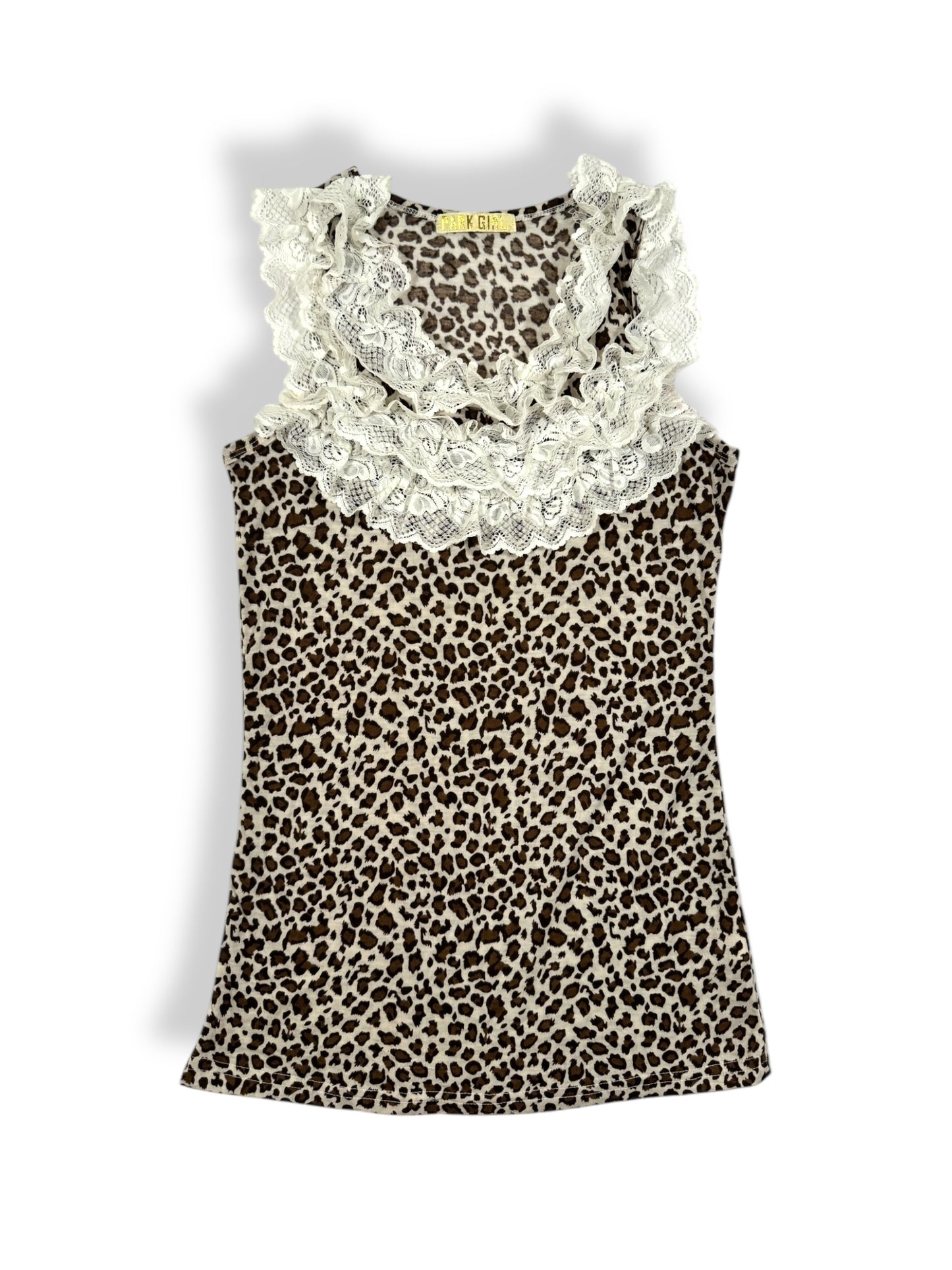 Leopard Ruffle Lace Tank