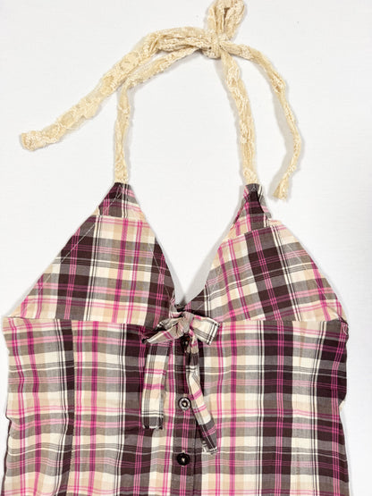 Plaid Halter Top ♡ Size XS