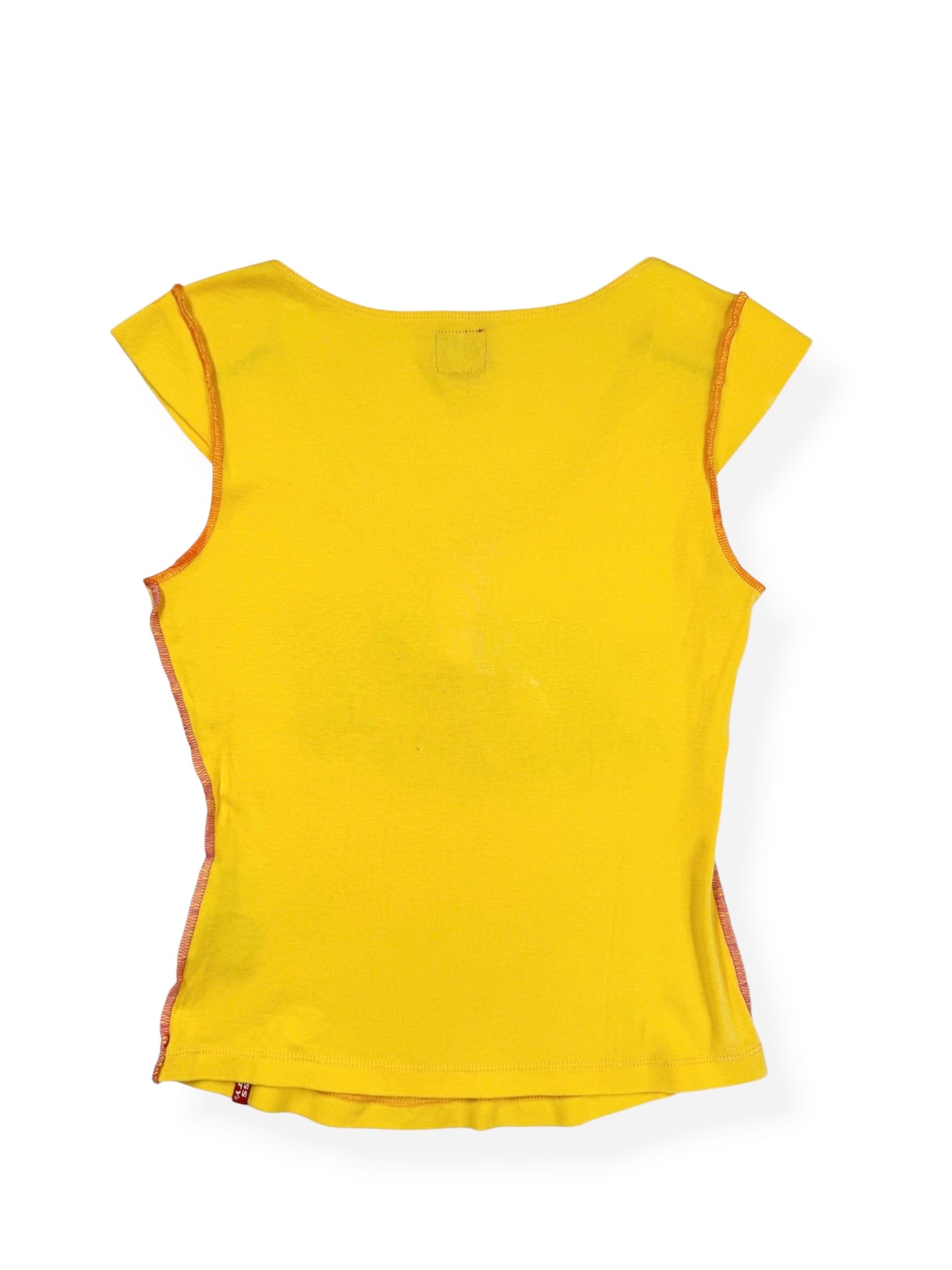 Miss Sixty Yellow Graffiti Tee ♡ M