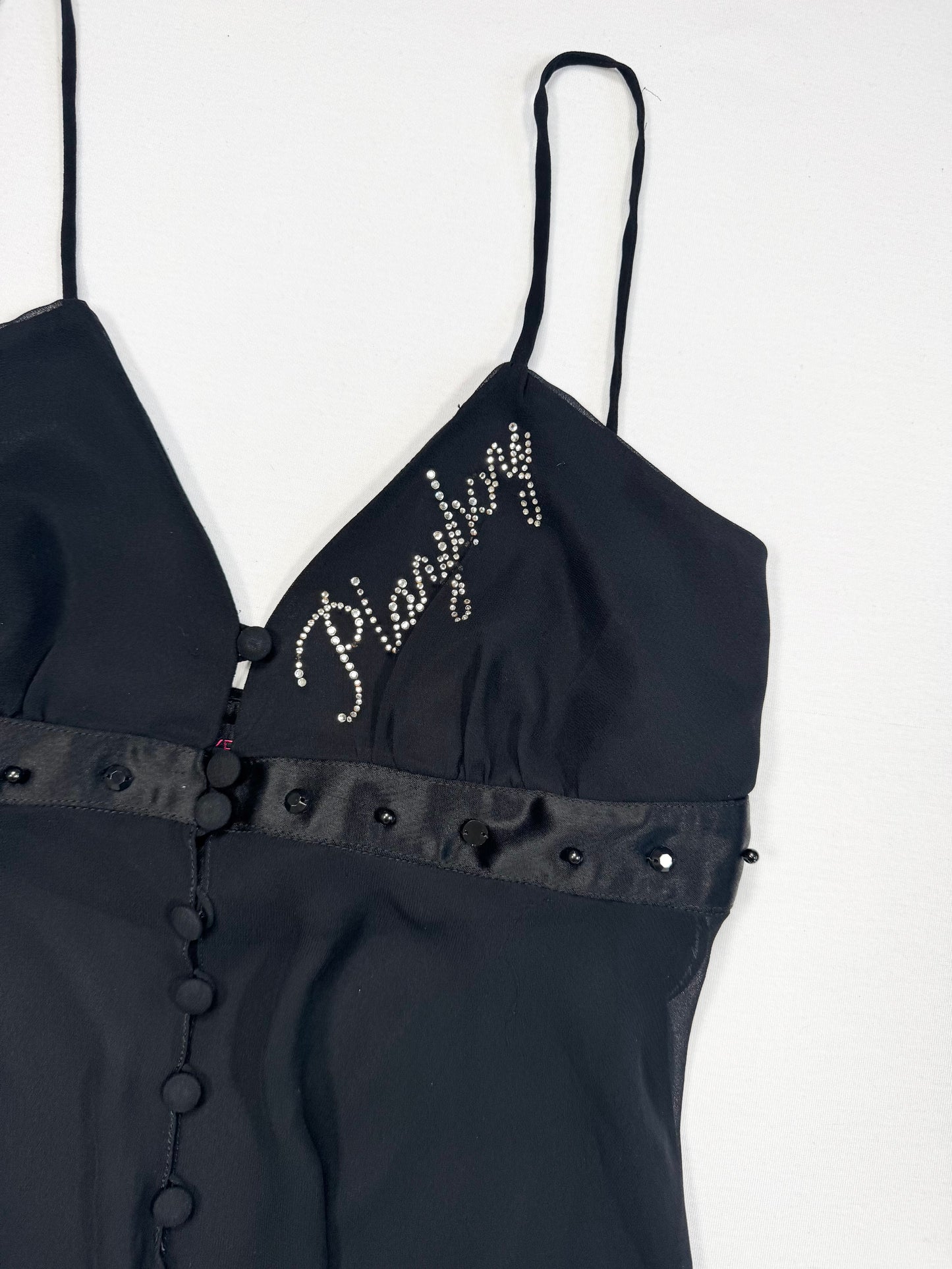 Black Playboy Diamanté Cami ♡ S/M