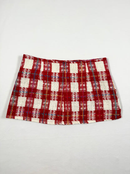 Red Plaid Mini Skirt