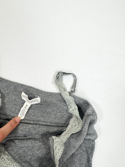 Aeropostale Grey Lace Cami ♡ M
