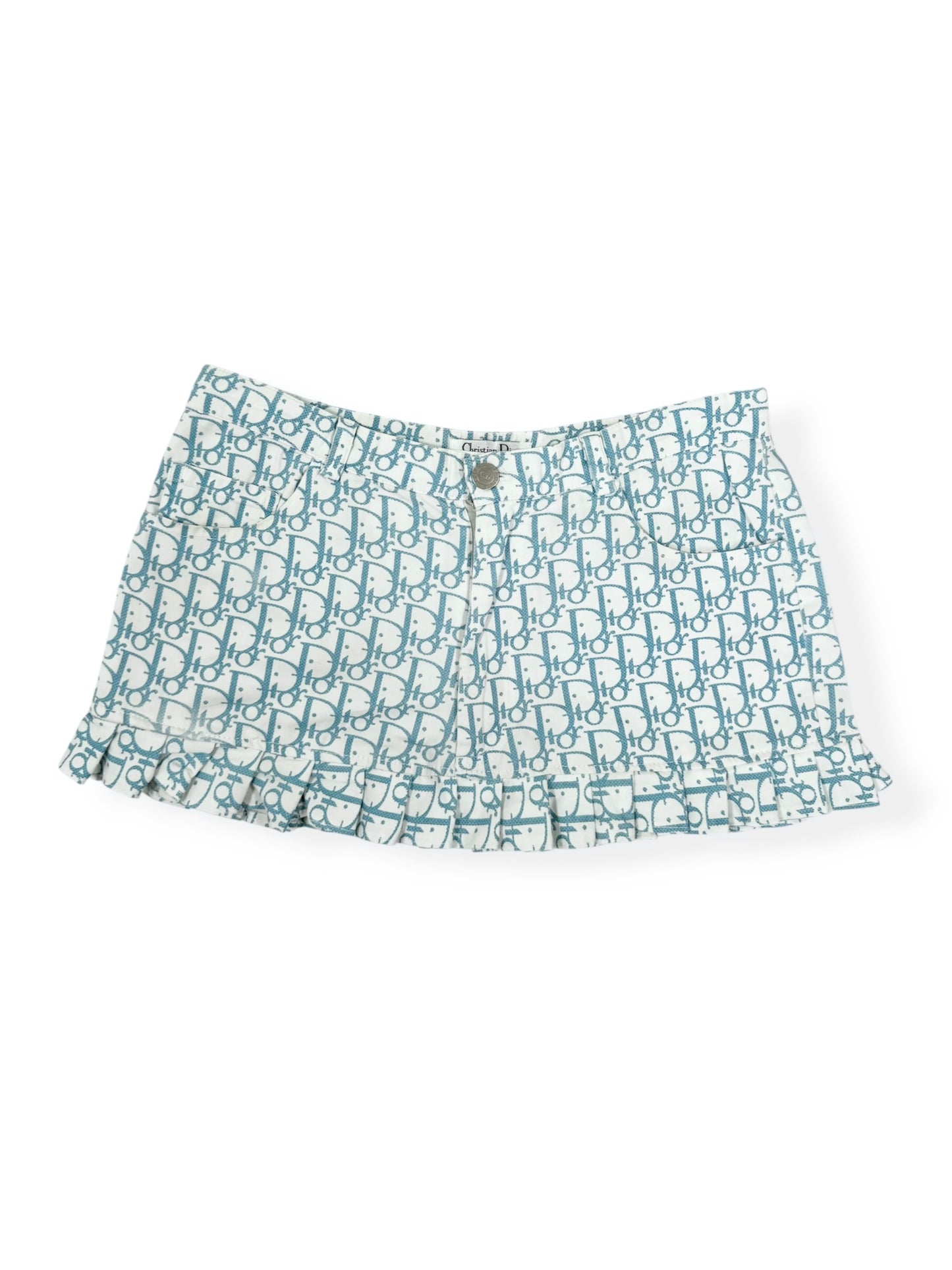 BL Dior Blue Monogram Mini Skirt ♡ S