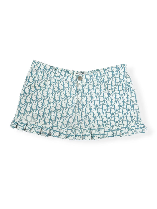 BL Dior Blue Monogram Mini Skirt ♡ S
