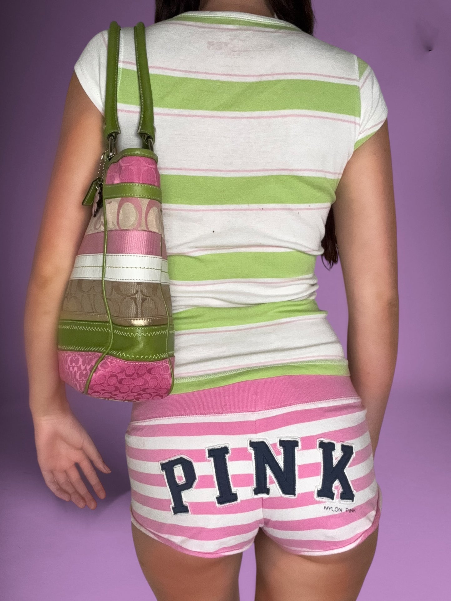 PINK Striped Shorts ♡ S