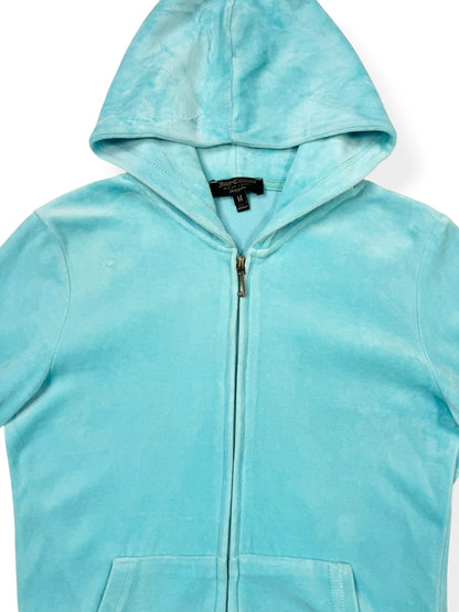 Blue Velour Juicy Couture Hoodie ♡ M