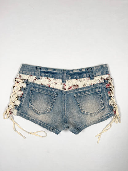 Floral Lace Up Sides Shorts ♡ Size S