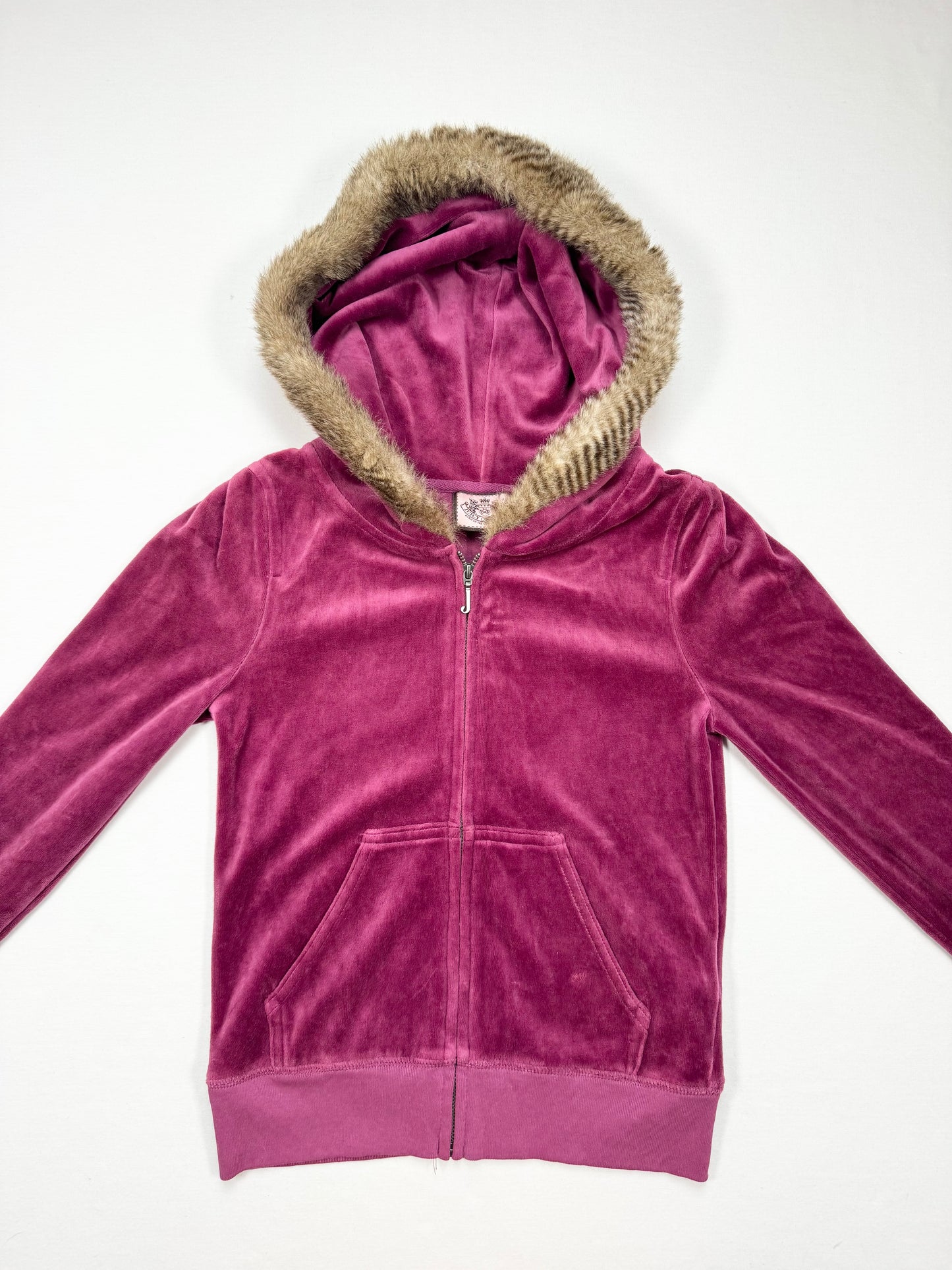 Purple Juicy Couture Fur Zip Up Hoodie ♡ XS