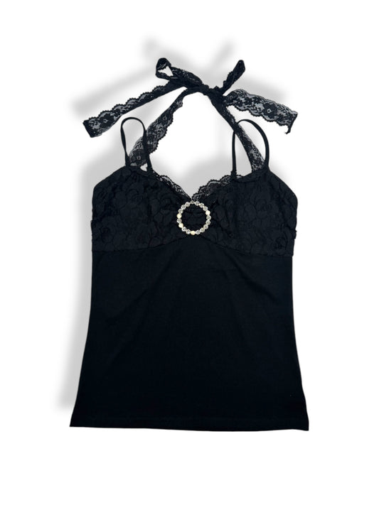 Diamante O-ring Halter Cami