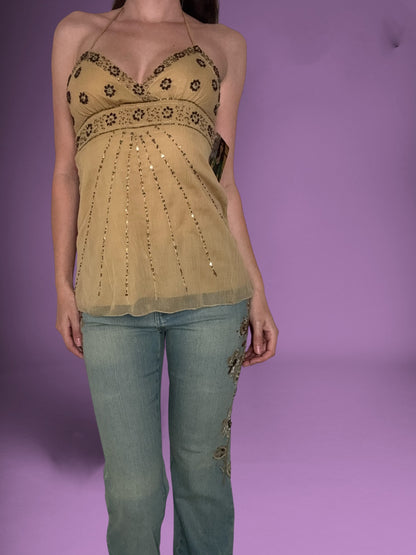 Lightwash Embroidered Flower Butterfly Flared Jeans ♡ 28”