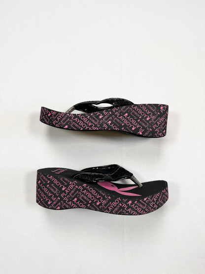 Playboy Pink & Black Platform Sandals ♡ Euro 38