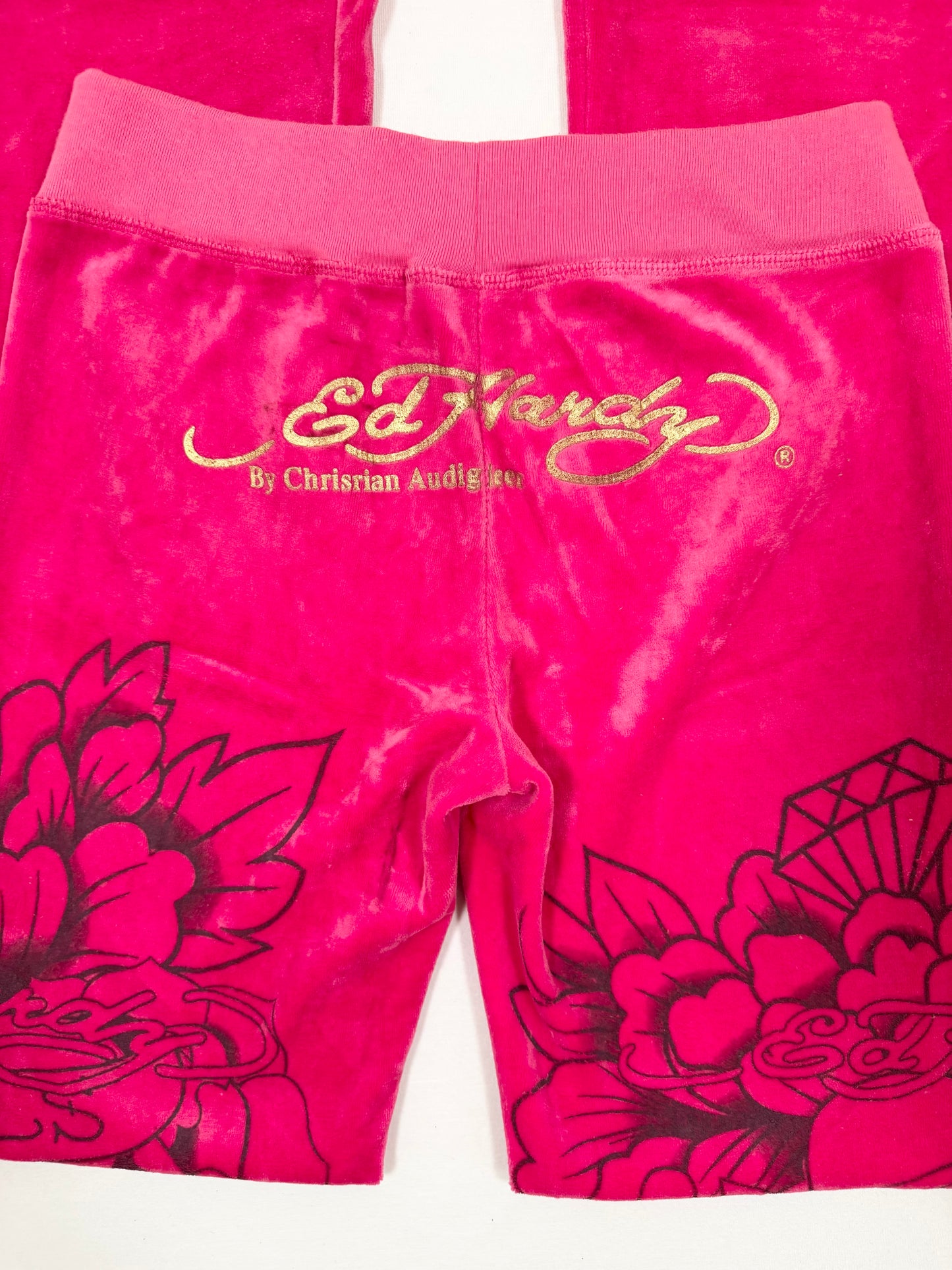 Pink Velour Ed Hardy Tracksuit