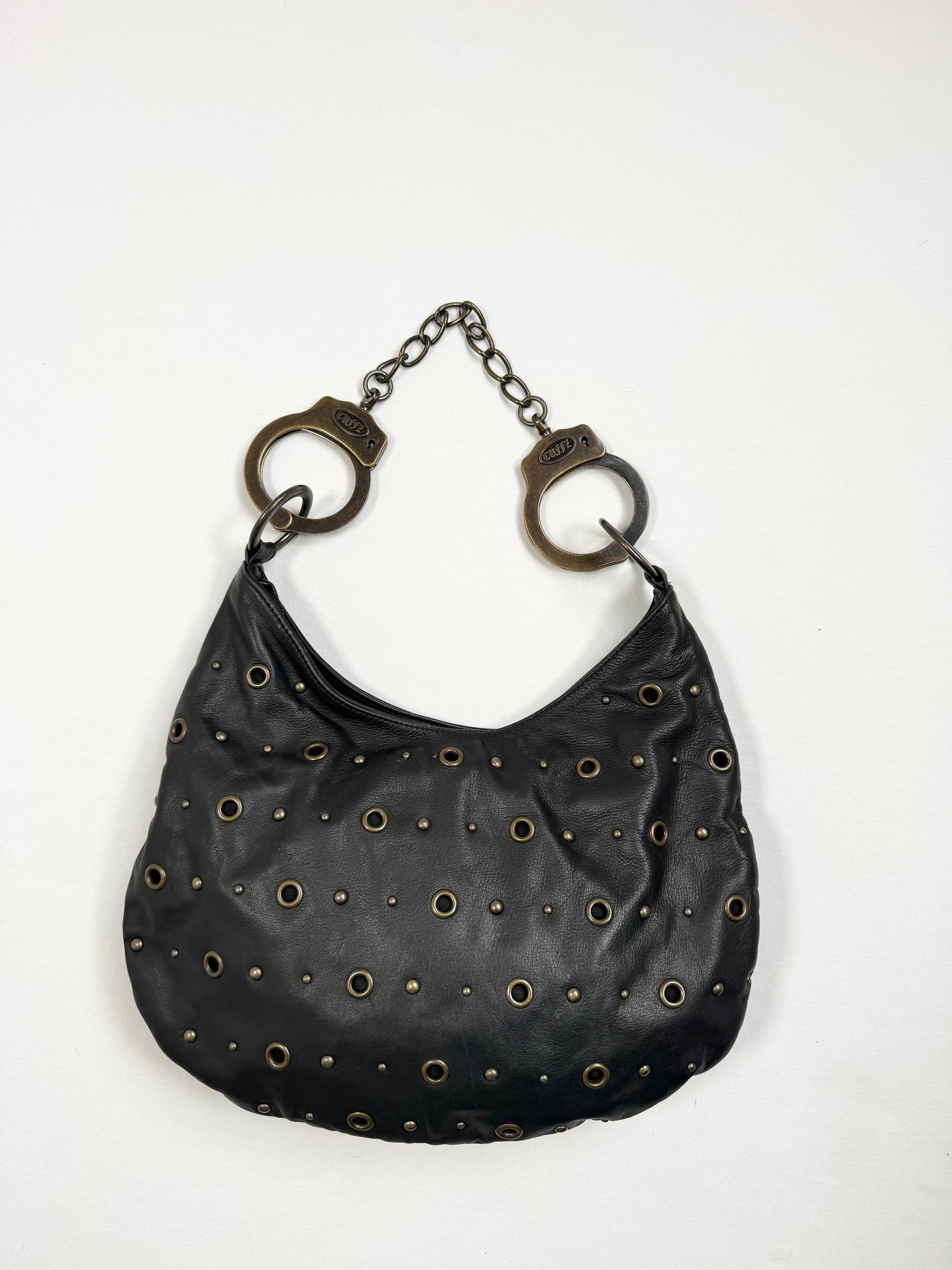 Cuffz Grommet Black Leather Bag ♡