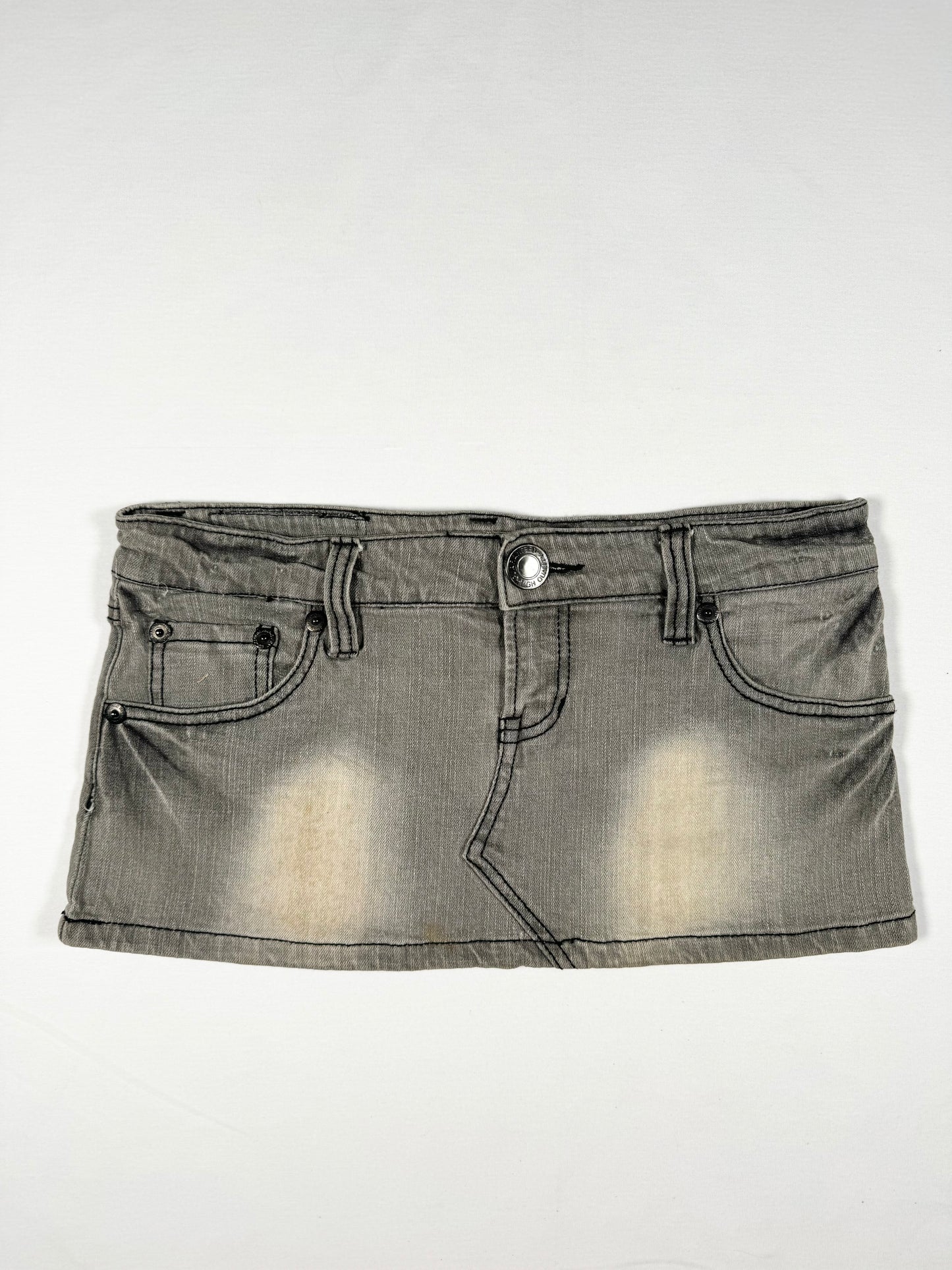 Grey Denim Micro Skirt