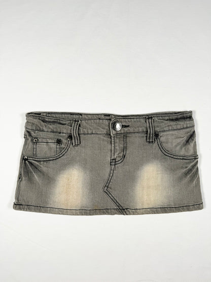 Grey Denim Micro Skirt