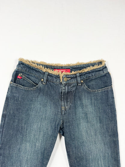 Miss Sixty Fur Trim Flared Jeans ♡ 27”
