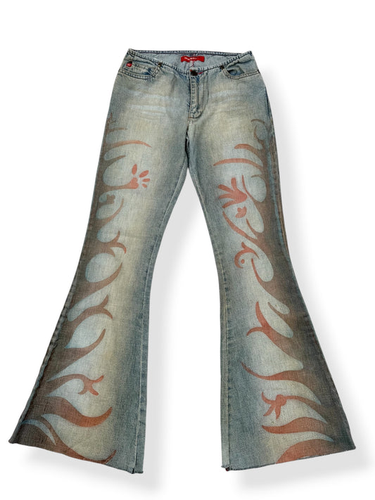 Miss Sixty Print Flared Jeans ♡ 26”