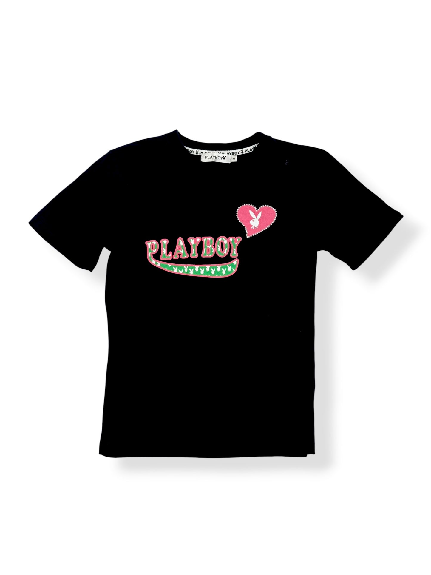 Black Playboy Pink & Green Logo Tee ♡