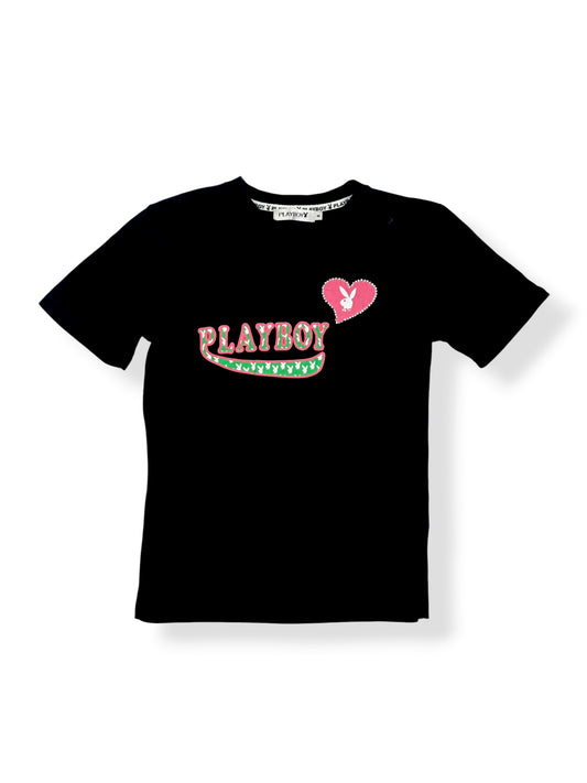 Black Playboy Pink & Green Logo Tee ♡