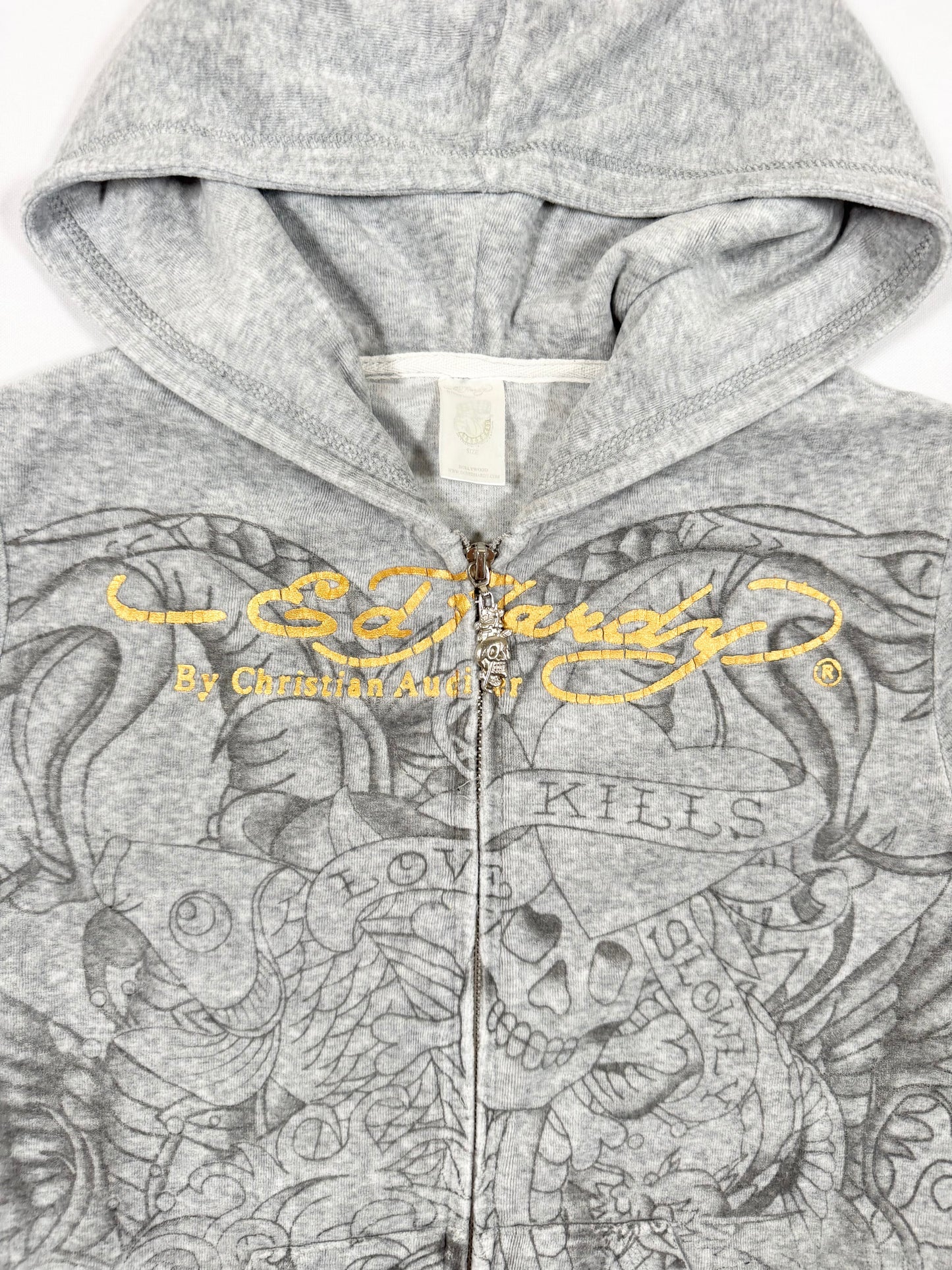 Ed Hardy Grey Velour Tracksuit