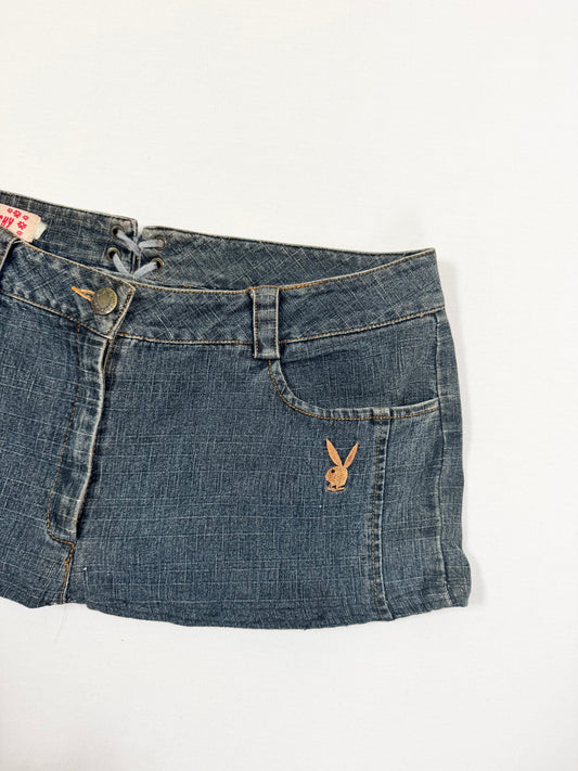 Lace Up Back “Playboy” Mini Skirt ♡ S