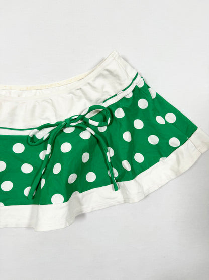 Polka Green Micro Skirt