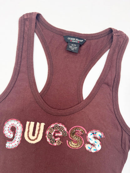Guess Button Tank ♡ XS