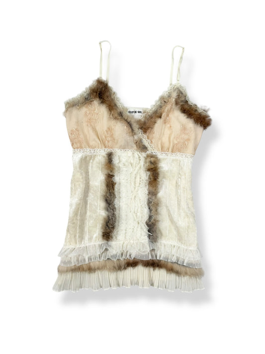 Fur Trim Velour Cami ☆ S
