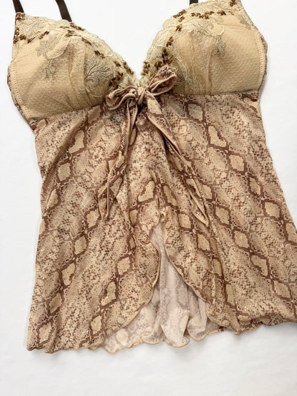 Snakeprint Glitter Cami ♡ XS